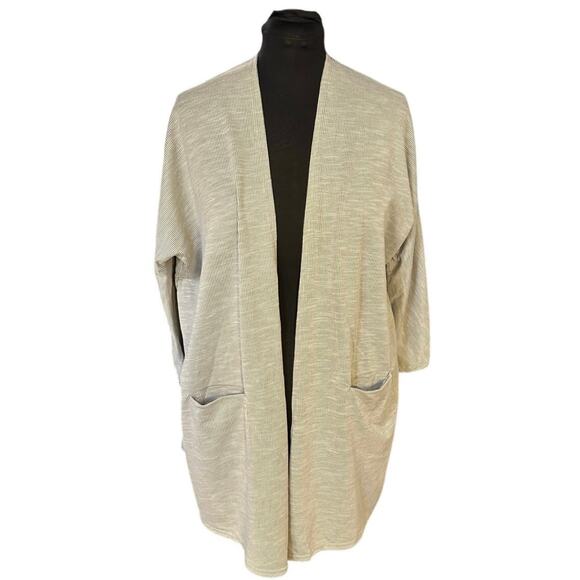 NWT Donni. Sandwash Long Line Open Front Ribbed Duster Cardigan One Size - Picture 1 of 9